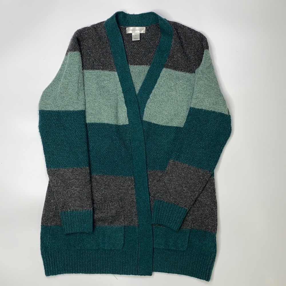 Christopher & Banks Blue Gray Sweater Open Front Cardigan